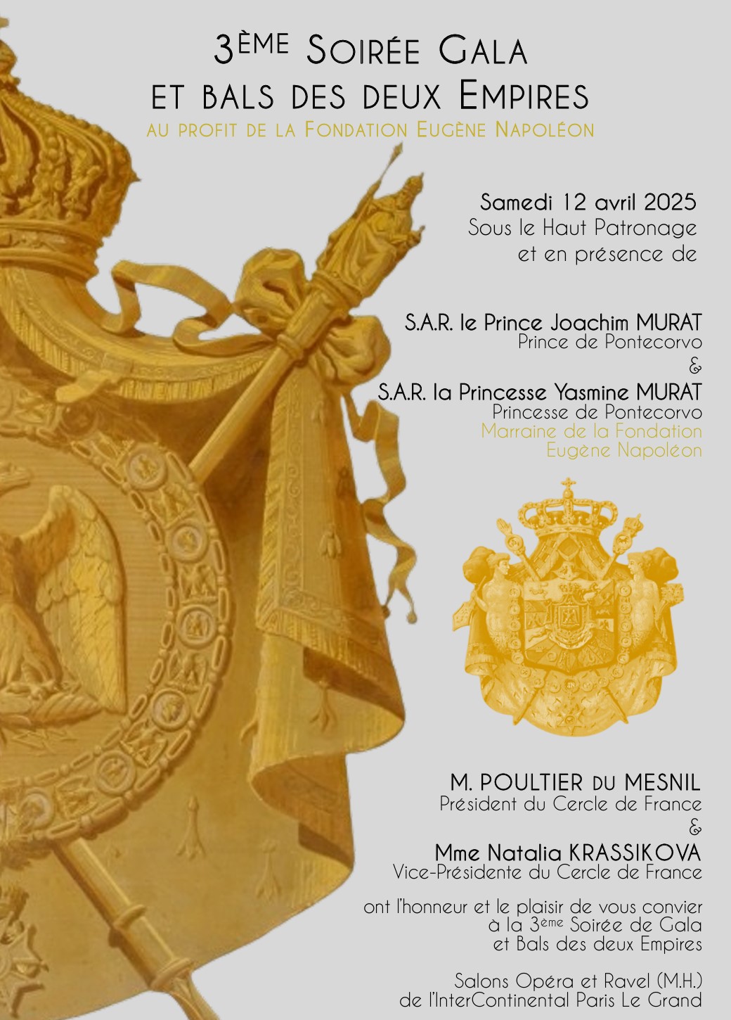 Affiche du gala et Bal des Deux Empires · 12 avril 2025